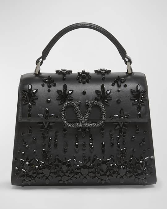 Valentino Garavani Vsling Mini Rhinestone Top-Handle Bag