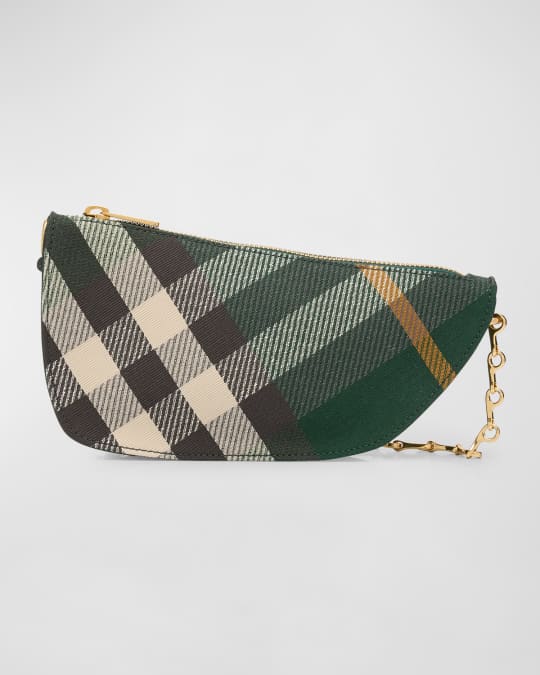 Burberry Shield Micro Check Shoulder Bag | Neiman Marcus