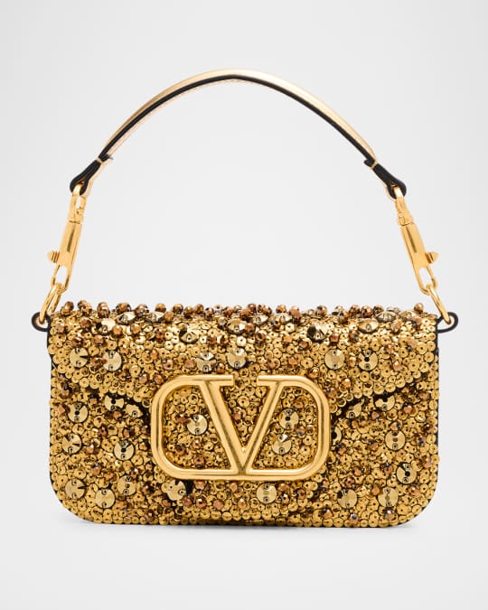 Valentino Garavani VLOGO Small Sequined Shoulder Bag