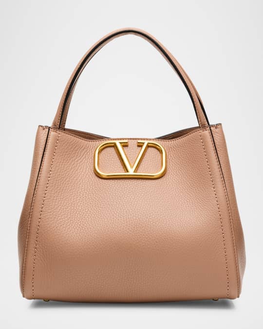 ハンドバッグ VALENTINO CAMEL LEATHER VLOGO HANDBAG Valentino Garavani Alltime VLOGO Leather Top-Handle Bag