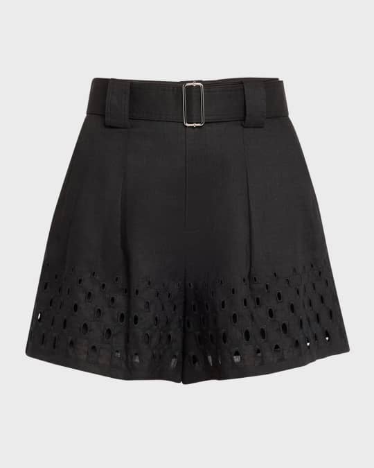 A.L.C. Kali Belted Linen Shorts | Neiman Marcus