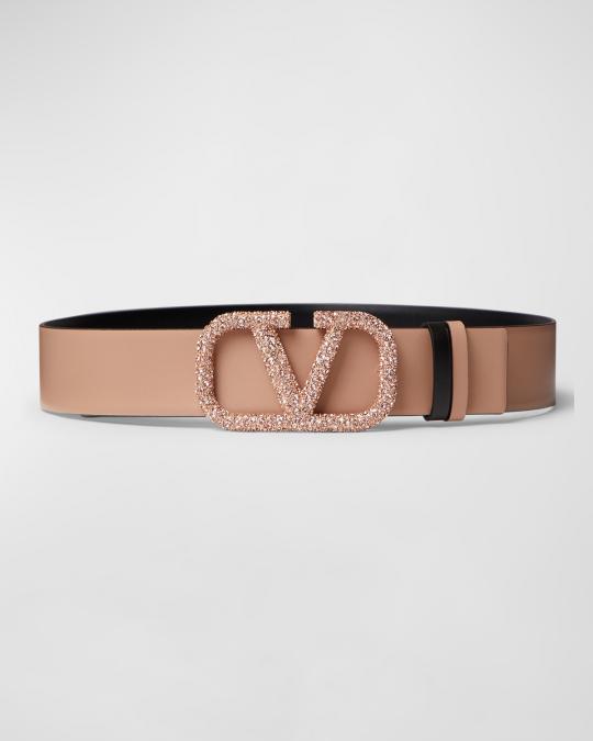 Valentino Garavani women belt
VLogo Belt With Crystals 10mm excellent condition VLogo crystal-embellished leather belt in black - Valentino  main image 4