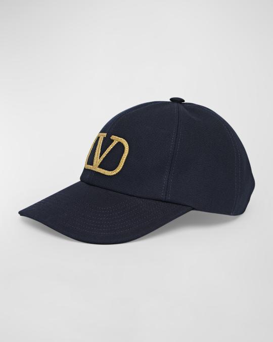 Valentino Garavani V-Logo Signature Denim Baseball Hat | Neiman Marcus