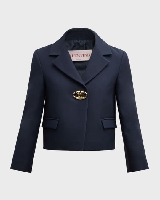 Valentino Garavani Women Green Crepe Couture Oversize Blazer main image 0