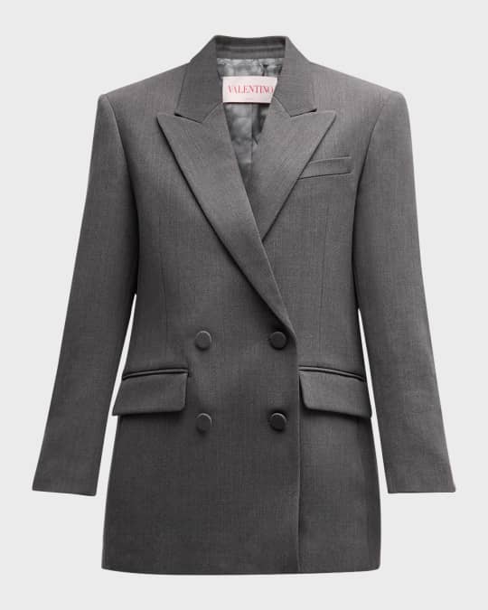 ジャケット・アウター 24ssWool GabardineDouble Breasted Jacket Valentino Garavani Active Gabardine Double-Breasted Jacket