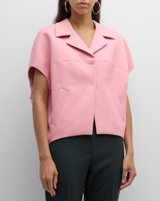 Marni Stitched Short-Sleeve Round Jacket | Neiman Marcus