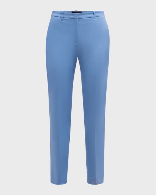 Cropped Straight-Leg Cotton Couture Trousers