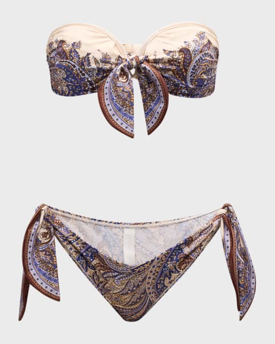 Zimmermann Ottie Paisley Scarf Two-Piece Swimsuit | Neiman