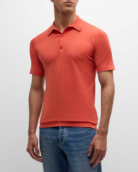 新品 JOHN SMEDLEY COTTON PIQUE POLO SHIRT John Smedley Men's Sandbanks Pique Quarter-Zip Polo Shirt