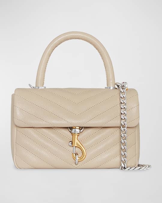 Edie Quilted Leather Top-Handle Bag