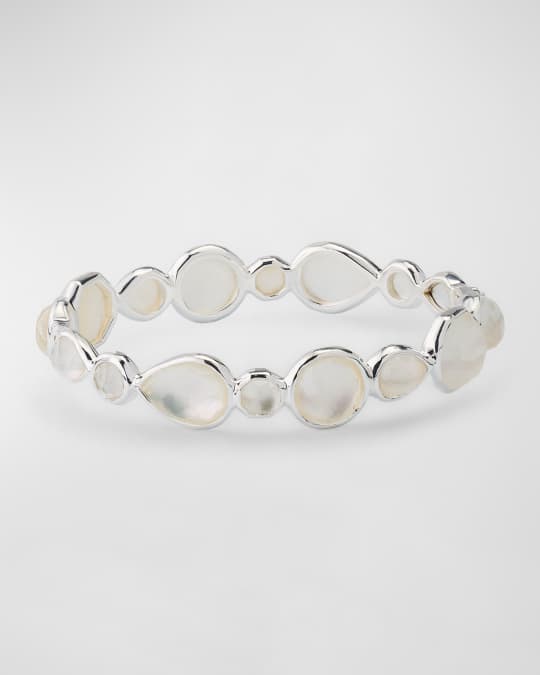 Sterling Silver Rock Candy® Mother-of-Pearl Hinged Bangle