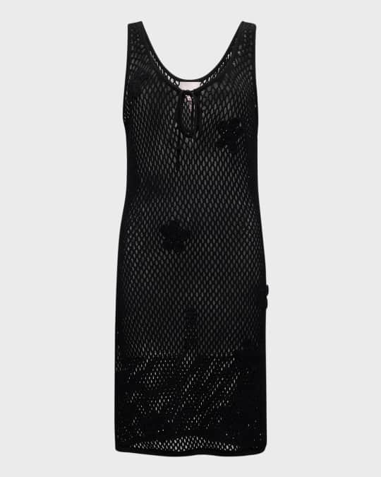 Nikita Open-Knit Embroidered Mini Dress Coverup
