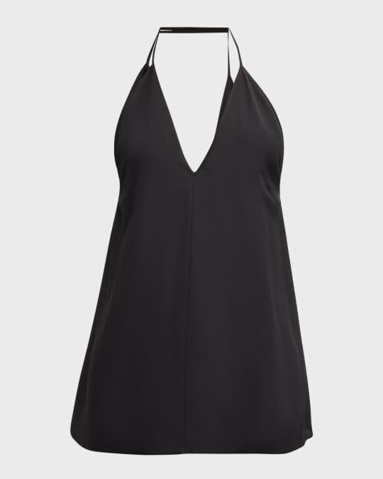Tシャツ・カットソー TOTEME DOUBLE-HALTER SILK TOP Toteme Double Halter Silk Top Black | MAISON 49