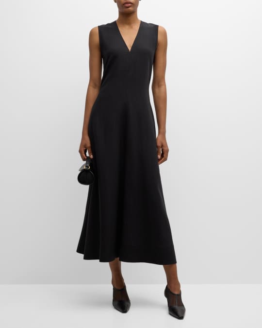 Toteme Fluid V-Neck Sleeveless Maxi Dress | Neiman Marcus