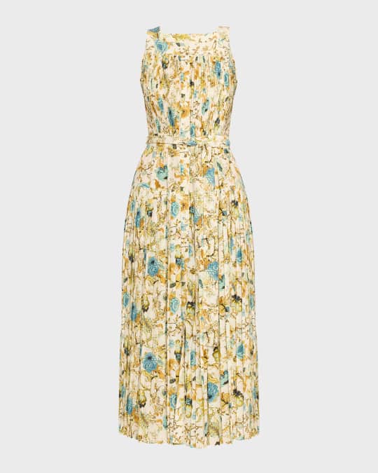 Annabeth Pleated Sleeveless Midi Dress
