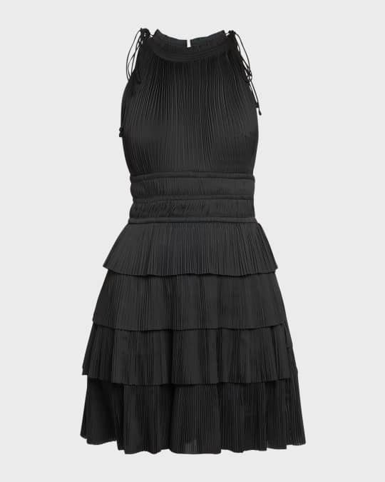 black midi turtleneck dress ONLY Black Plisse Shimmer Dress