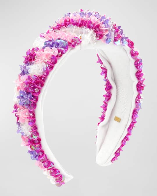 Girl's Sequin Floral Knot Headband