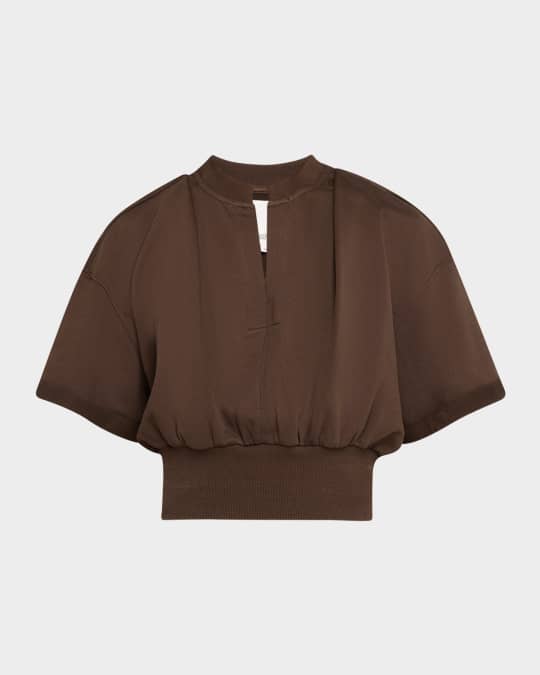 Short-Sleeve Cropped Sweatshirt