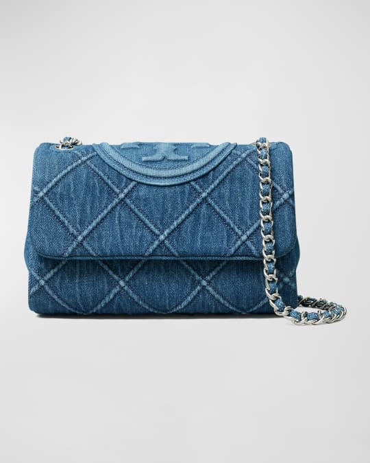 Tory Burch Fleming Small Denim Convertible Shoulder Bag