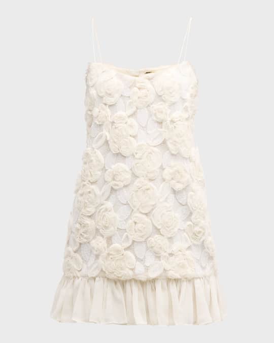 sachin and babi light blue dress Alexis Blanc Floral Embroidered Pleated-Hem Mini Dress