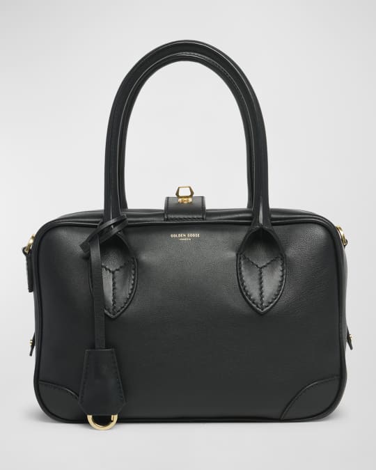 【GOLDEN 】BLACK LEATHER TOP HANDLE BAG 24/7 Bag in black leather with adjustable handles