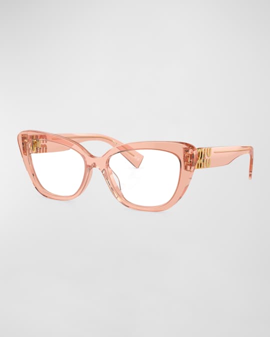 Miu Miu Logo Acetate Plastic Cat Eye Glasses Neiman Marcus