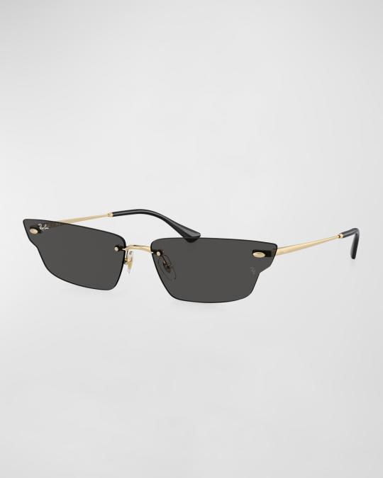 Ray-Ban Rimless Metal & Plastic Cat-Eye Sunglasses, 66mm | Neiman Marcus