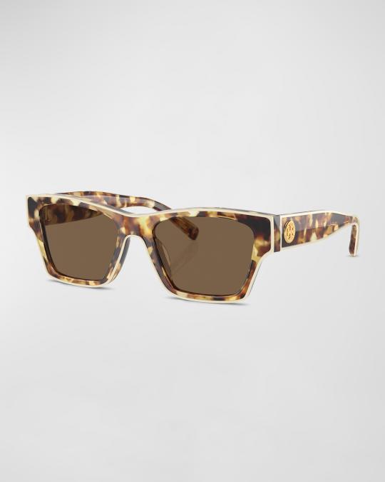 Tory Burch Outlined Rectangle Sunglasses OUTLINED RECTANGLE BLACK/IVORY 7207U200487 TORY BURCH main image 4
