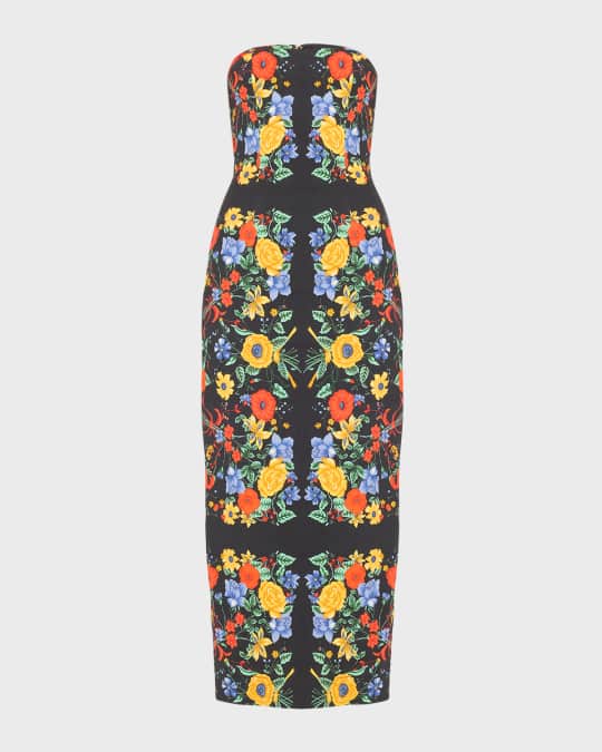 cara cara leah strapless floral midi dress Cara Cara Leah Midi Dress