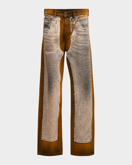 Diesel Men's Trompe L'oeil Loose-Fit Jeans | Neiman Marcus Diesel Men's Trompe L'oeil Loose-Fit Jeans | Neiman Marcus