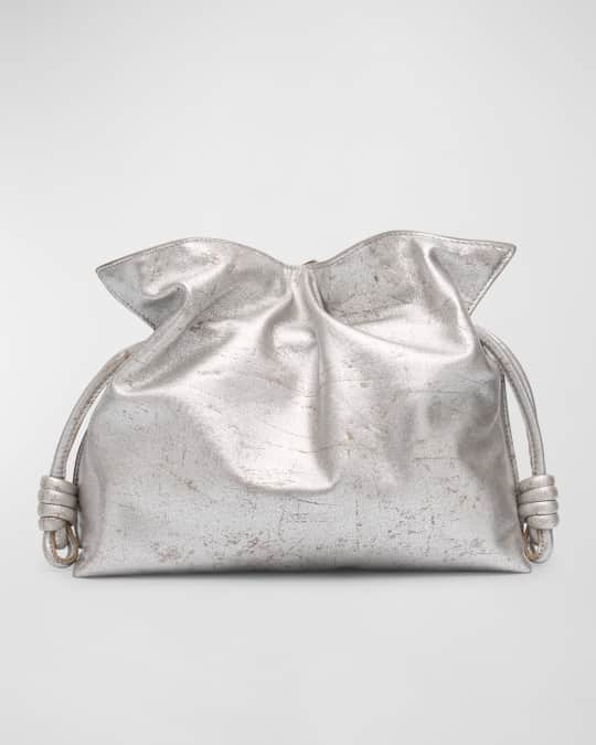 Loewe Flamenco Clutch Bag in Metallic Leather | Neiman Marcus