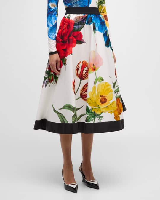 Earla Le Parisien High-Rise Flare Midi Skirt 