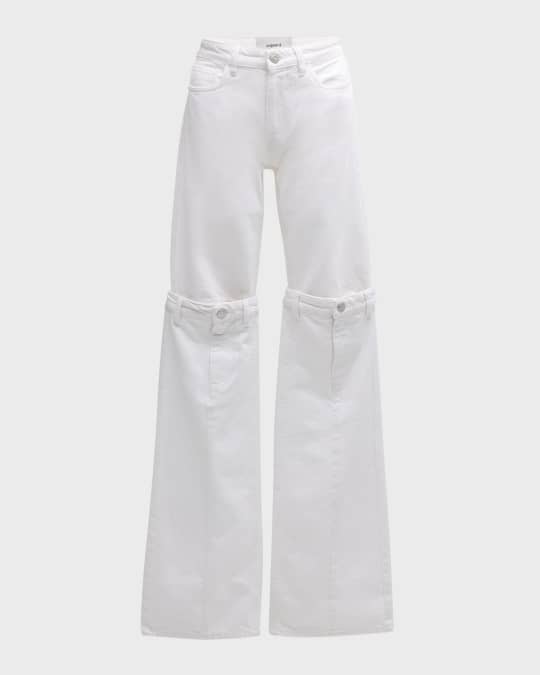 High-Rise Open Knee Flared Jeans