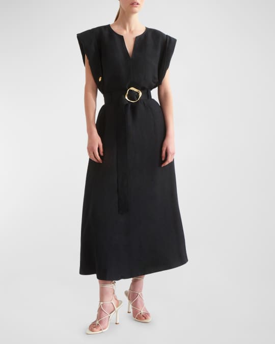 【Aje.】Lyric Belted Midi Dress Aje Black | Australian Designer collection | Coveti