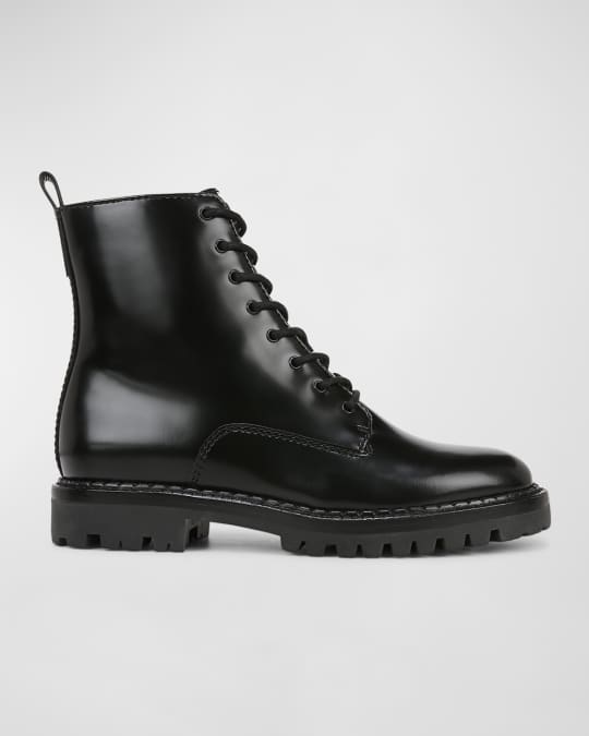 CC COMBAT BOOTS IN WHITE WRINKLED CALFSKIN AND BLACK GROSGRAIN WITH FAUX PEARL
