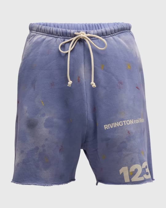 RIVINGTON roi Rebis gymgno ショートパンツ RIVINGTON roi Rebis Men's Paint-Splatter Gym Bag Shorts | Neiman