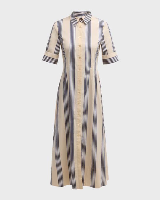 buttoned linen midi dress Vintage Half Sleeve Buttoned Cotton Linen Midi Dress – Islinen main image 0