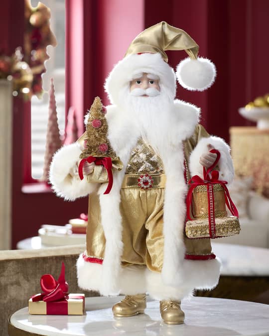 Gold-Tone Christmas Santa, 18"