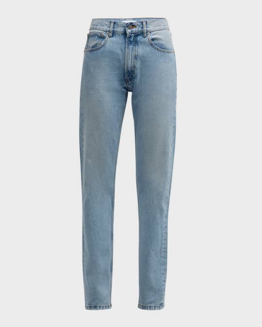パンツ JEAN PAUL GAULTIER Women Straight Pants 2533FJE164D01357 BLU Jean Paul Gaultier Screen-Printed Logo Pockets Straight-Leg