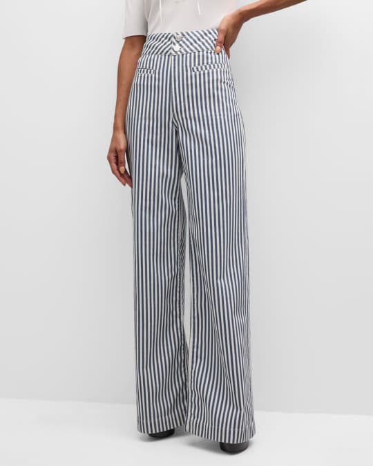 FRAME Stripe Tailored Trousers Neiman Marcus
