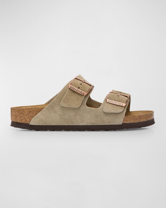 BIRKENSTOCK Arizona Suede Dual-Buckle Slide Sandals Neiman Marcus