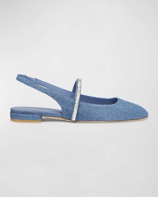 Stefanie Denim Slingback Ballerina Flats