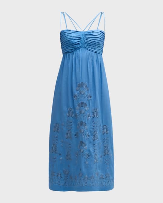 sachin and babi light blue dress Diane floral embroidered openwork midi dress main image 1
