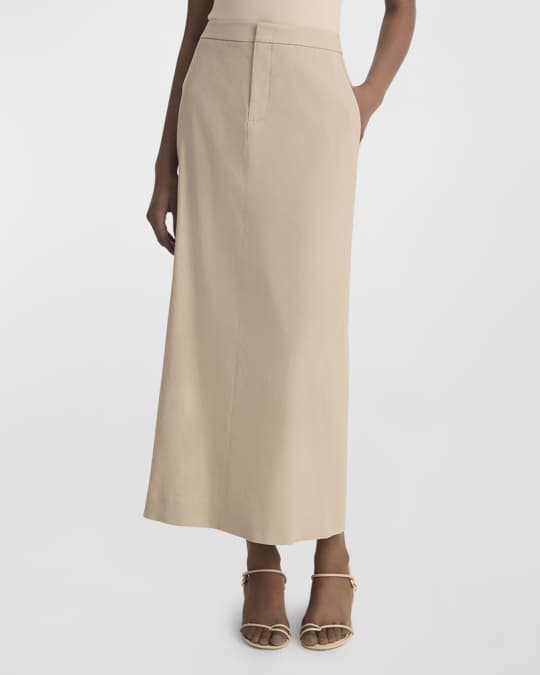 Vince Mid-Rise Linen-Blend Maxi Skirt | Neiman Marcus