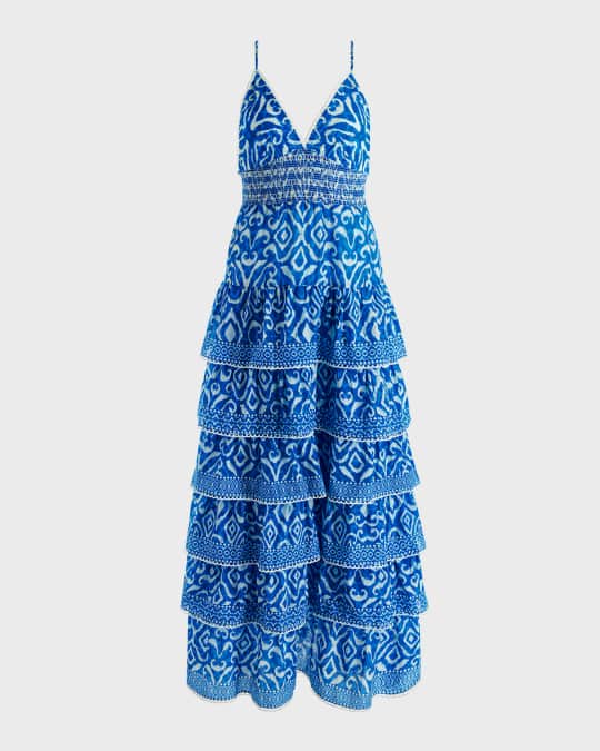 ALICE + OLIVIA Imogene Tiered Maxi Dress | Neiman Marcus