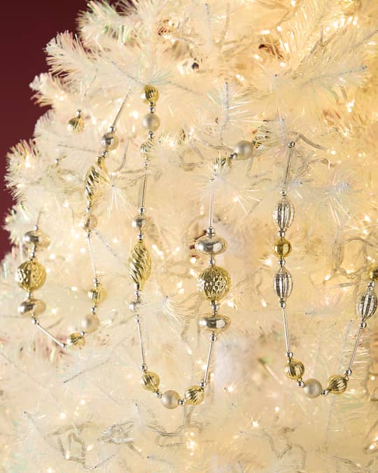 Gold and Silver Glass Ornament Holiday Garland, 72"