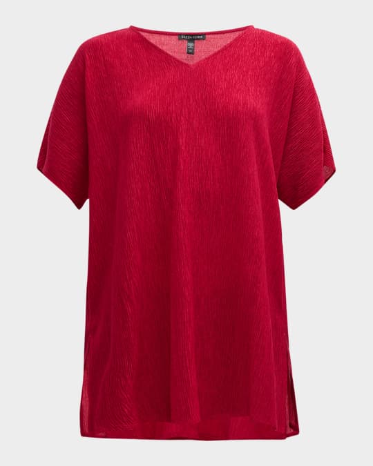 Crinkled Dolman-Sleeve Tunic