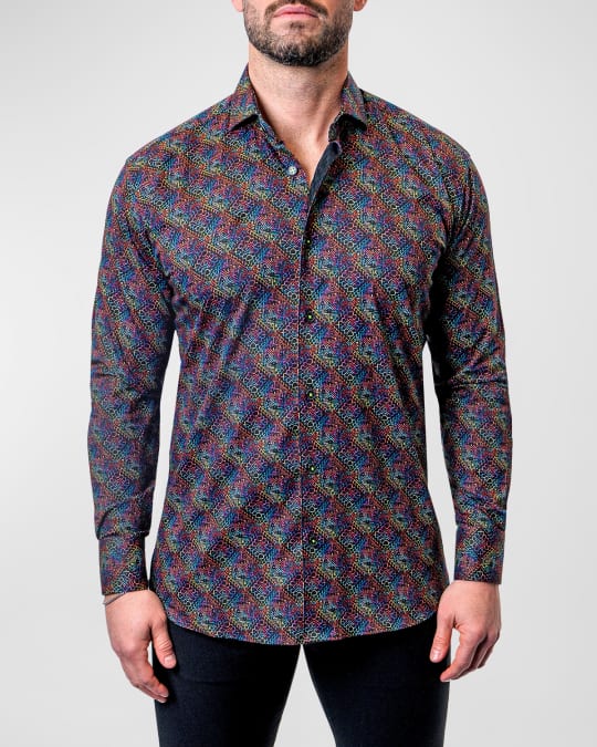 Men's Einstein Diamond Medallions Dress Shirt