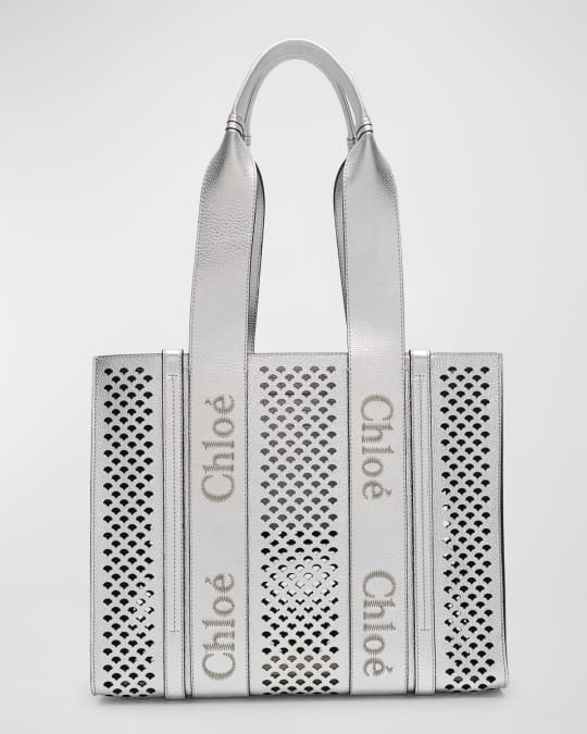 Chloe x High Summer Woody Medium Tote Bag in Perforated