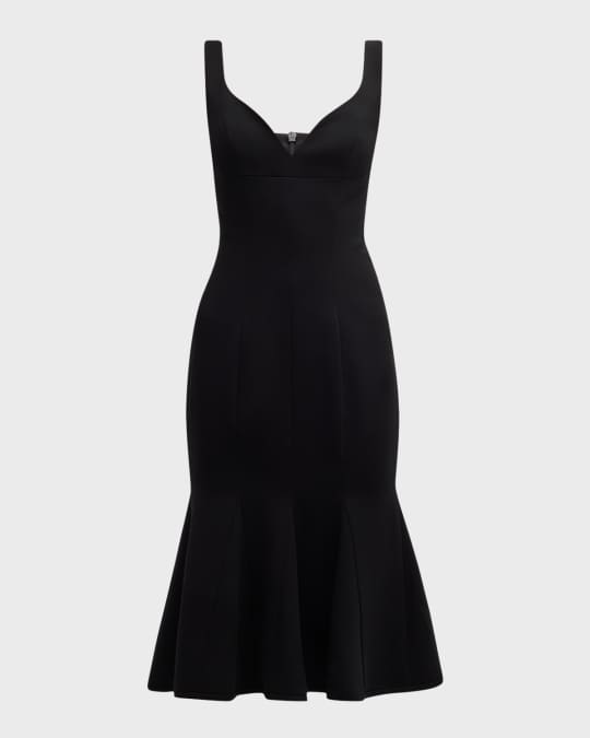 Ashlyn Sweetheart Godet Midi Dress